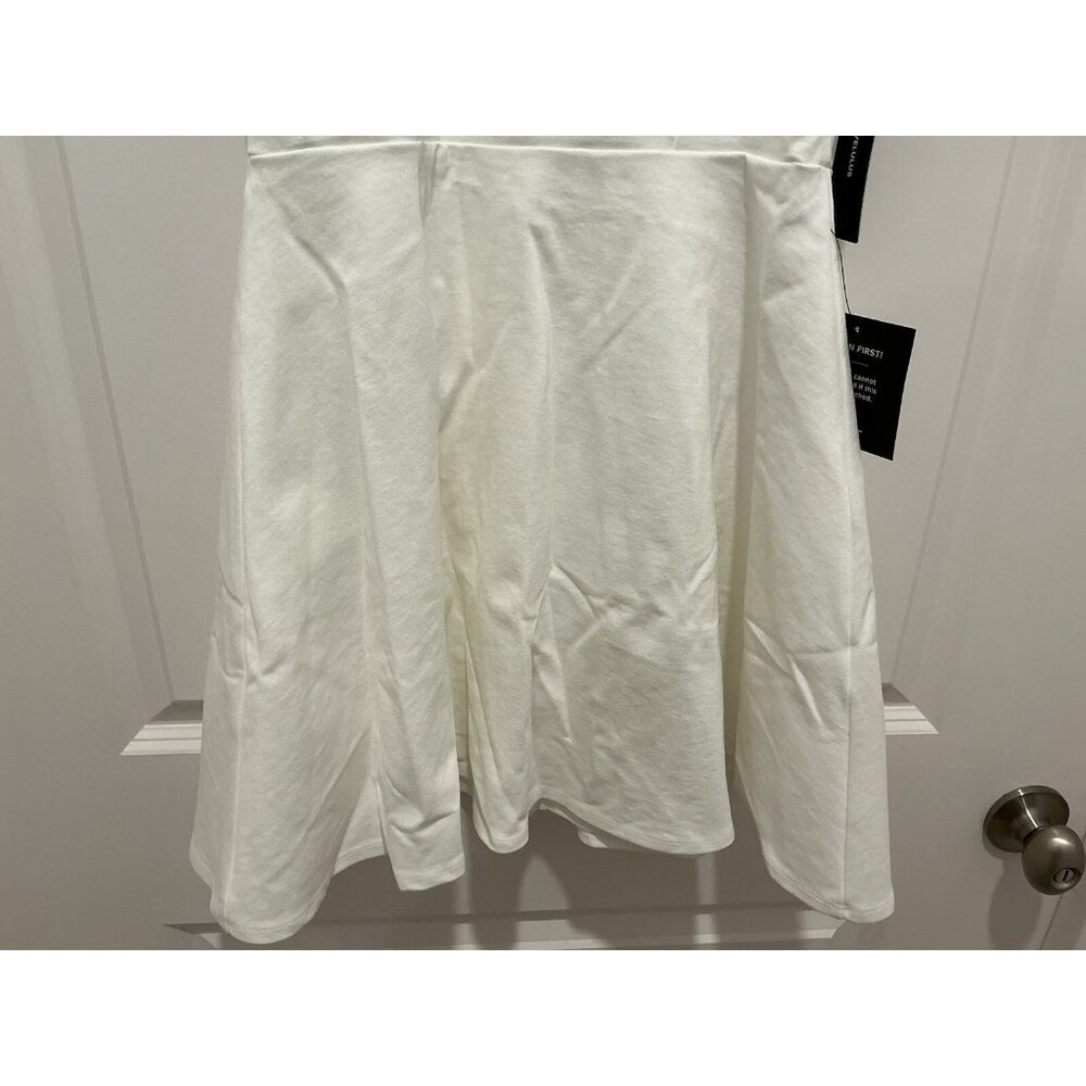 Lulus Dress Medium Hometown Girl Halter White Lace Skater Stretch Knit NWT - Picture 3 of 12